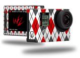 Argyle Red and Gray - Decal Style Skin fits GoPro Hero 4 Silver Camera (GOPRO SOLD SEPARATELY)