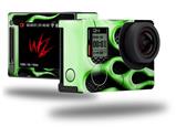 Metal Flames Green - Decal Style Skin fits GoPro Hero 4 Silver Camera (GOPRO SOLD SEPARATELY)