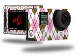 Argyle Pink and Brown - Decal Style Skin fits GoPro Hero 4 Silver Camera (GOPRO SOLD SEPARATELY)