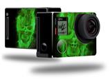 Flaming Fire Skull Green - Decal Style Skin fits GoPro Hero 4 Black Camera (GOPRO SOLD SEPARATELY)