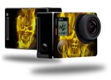 Flaming Fire Skull Yellow - Decal Style Skin fits GoPro Hero 4 Black Camera (GOPRO SOLD SEPARATELY)