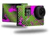 Halftone Splatter Hot Pink Green - Decal Style Skin fits GoPro Hero 4 Black Camera (GOPRO SOLD SEPARATELY)
