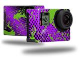 Halftone Splatter Green Purple - Decal Style Skin fits GoPro Hero 4 Black Camera (GOPRO SOLD SEPARATELY)