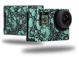 Scattered Skulls Seafoam Green - Decal Style Skin fits GoPro Hero 4 Black Camera (GOPRO SOLD SEPARATELY)