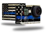 Painted Faded Cracked Blue Line Stripe USA American Flag - Decal Style Skin fits GoPro Hero 4 Black Camera (GOPRO SOLD SEPARATELY)