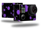 Lots of Dots Purple on Black - Decal Style Skin fits GoPro Hero 4 Black Camera (GOPRO SOLD SEPARATELY)