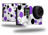 Lots of Dots Purple on White - Decal Style Skin fits GoPro Hero 4 Black Camera (GOPRO SOLD SEPARATELY)