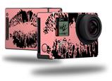 Big Kiss Lips Black on Pink - Decal Style Skin fits GoPro Hero 4 Black Camera (GOPRO SOLD SEPARATELY)
