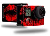 Big Kiss Lips Red on Black - Decal Style Skin fits GoPro Hero 4 Black Camera (GOPRO SOLD SEPARATELY)