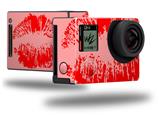 Big Kiss Lips Red on Pink - Decal Style Skin fits GoPro Hero 4 Black Camera (GOPRO SOLD SEPARATELY)