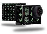 Pastel Butterflies Green on Black - Decal Style Skin fits GoPro Hero 4 Black Camera (GOPRO SOLD SEPARATELY)