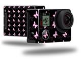 Pastel Butterflies Pink on Black - Decal Style Skin fits GoPro Hero 4 Black Camera (GOPRO SOLD SEPARATELY)