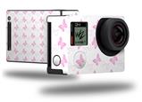 Pastel Butterflies Pink on White - Decal Style Skin fits GoPro Hero 4 Black Camera (GOPRO SOLD SEPARATELY)