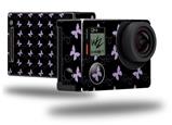 Pastel Butterflies Purple on Black - Decal Style Skin fits GoPro Hero 4 Black Camera (GOPRO SOLD SEPARATELY)