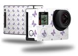 Pastel Butterflies Purple on White - Decal Style Skin fits GoPro Hero 4 Black Camera (GOPRO SOLD SEPARATELY)