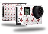 Pastel Butterflies Red on White - Decal Style Skin fits GoPro Hero 4 Black Camera (GOPRO SOLD SEPARATELY)