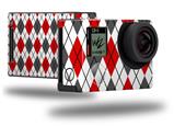 Argyle Red and Gray - Decal Style Skin fits GoPro Hero 4 Black Camera (GOPRO SOLD SEPARATELY)