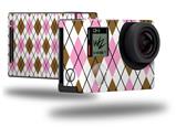 Argyle Pink and Brown - Decal Style Skin fits GoPro Hero 4 Black Camera (GOPRO SOLD SEPARATELY)