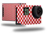 Checkered Canvas Red and White - Decal Style Skin fits GoPro Hero 4 Black Camera (GOPRO SOLD SEPARATELY)