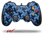 Retro Houndstooth Blue - Decal Style Skin fits Logitech F310 Gamepad Controller (CONTROLLER NOT INCLUDED)