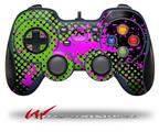 Halftone Splatter Hot Pink Green - Decal Style Skin fits Logitech F310 Gamepad Controller (CONTROLLER NOT INCLUDED)