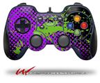 Halftone Splatter Green Purple - Decal Style Skin fits Logitech F310 Gamepad Controller (CONTROLLER NOT INCLUDED)