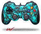 Scattered Skulls Neon Teal - Decal Style Skin fits Logitech F310 Gamepad Controller (CONTROLLER NOT INCLUDED)