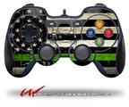 Painted Faded and Cracked Green Line USA American Flag - Decal Style Skin fits Logitech F310 Gamepad Controller (CONTROLLER NOT INCLUDED)