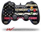 Painted Faded and Cracked Pink Line USA American Flag - Decal Style Skin fits Logitech F310 Gamepad Controller (CONTROLLER NOT INCLUDED)