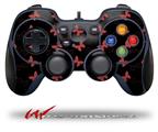 Pastel Butterflies Red on Black - Decal Style Skin fits Logitech F310 Gamepad Controller (CONTROLLER NOT INCLUDED)
