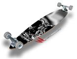 Chrome Skull on Black - Decal Style Vinyl Wrap Skin fits Longboard Skateboards up to 10"x42" (LONGBOARD NOT INCLUDED)