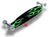Metal Flames Green - Decal Style Vinyl Wrap Skin fits Longboard Skateboards up to 10"x42" (LONGBOARD NOT INCLUDED)