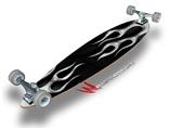 Metal Flames Chrome - Decal Style Vinyl Wrap Skin fits Longboard Skateboards up to 10"x42" (LONGBOARD NOT INCLUDED)