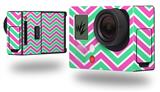 Zig Zag Teal Green and Pink - Decal Style Skin fits GoPro Hero 3+ Camera (GOPRO NOT INCLUDED)