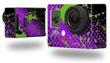 Halftone Splatter Green Purple - Decal Style Skin fits GoPro Hero 3+ Camera (GOPRO NOT INCLUDED)