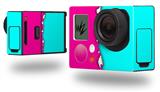 Ripped Colors Hot Pink Neon Teal - Decal Style Skin fits GoPro Hero 3+ Camera (GOPRO NOT INCLUDED)