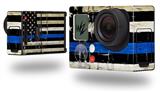 Painted Faded Cracked Blue Line Stripe USA American Flag - Decal Style Skin fits GoPro Hero 3+ Camera (GOPRO NOT INCLUDED)