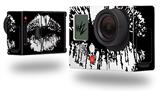 Big Kiss Lips White on Black - Decal Style Skin fits GoPro Hero 3+ Camera (GOPRO NOT INCLUDED)