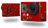 Christmas Holly Leaves on Red - Decal Style Skin fits GoPro Hero 3+ Camera (GOPRO NOT INCLUDED)