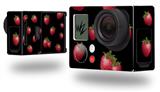 Strawberries on Black - Decal Style Skin fits GoPro Hero 3+ Camera (GOPRO NOT INCLUDED)