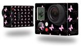 Pastel Butterflies Pink on Black - Decal Style Skin fits GoPro Hero 3+ Camera (GOPRO NOT INCLUDED)