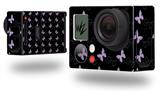 Pastel Butterflies Purple on Black - Decal Style Skin fits GoPro Hero 3+ Camera (GOPRO NOT INCLUDED)