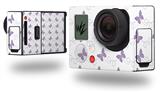 Pastel Butterflies Purple on White - Decal Style Skin fits GoPro Hero 3+ Camera (GOPRO NOT INCLUDED)