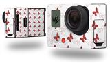 Pastel Butterflies Red on White - Decal Style Skin fits GoPro Hero 3+ Camera (GOPRO NOT INCLUDED)
