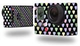 Pastel Hearts on Black - Decal Style Skin fits GoPro Hero 3+ Camera (GOPRO NOT INCLUDED)