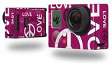 Love and Peace Hot Pink - Decal Style Skin fits GoPro Hero 3+ Camera (GOPRO NOT INCLUDED)