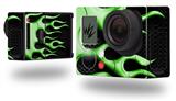 Metal Flames Green - Decal Style Skin fits GoPro Hero 3+ Camera (GOPRO NOT INCLUDED)