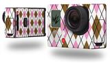 Argyle Pink and Brown - Decal Style Skin fits GoPro Hero 3+ Camera (GOPRO NOT INCLUDED)