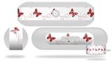 Decal Style Wrap Skin works with Beats Pill Plus Speaker Pastel Butterflies Red on White Skin Only (BEATS PILL NOT INCLUDED)