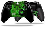 Flaming Fire Skull Green - Decal Style Skin fits Microsoft XBOX One ELITE Wireless Controller (CONTROLLER NOT INCLUDED)